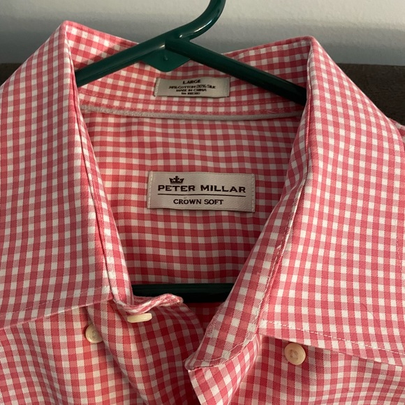 Peter Millar Other - Peter Millar Men’s Shirt Longsleeve Red & White Plaid Large
